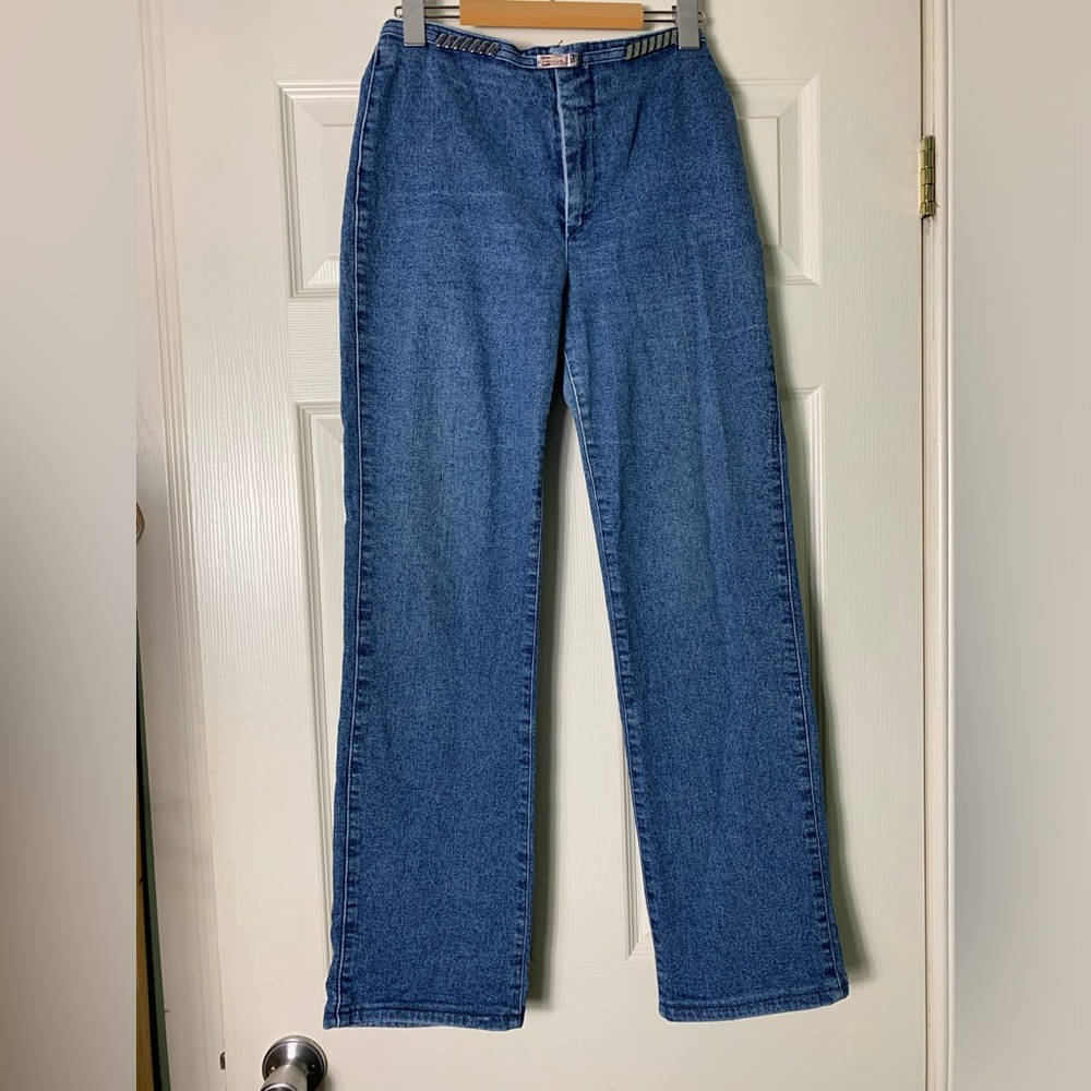 Vertigo Paris | Built-in Decorative Belt Straight Leg Jeans